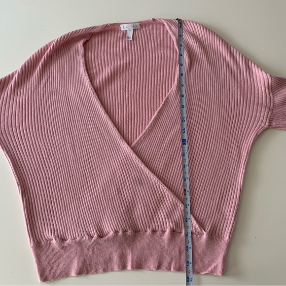 Leith pink ribbed wrap sweater size XXS - Picture 6 of 7